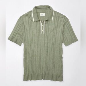 American Eagle Outfitters Men's Olive Polo Shirt